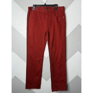 Robert Graham Mens Red Classic Yates Chino Pants Straight Leg 34x32